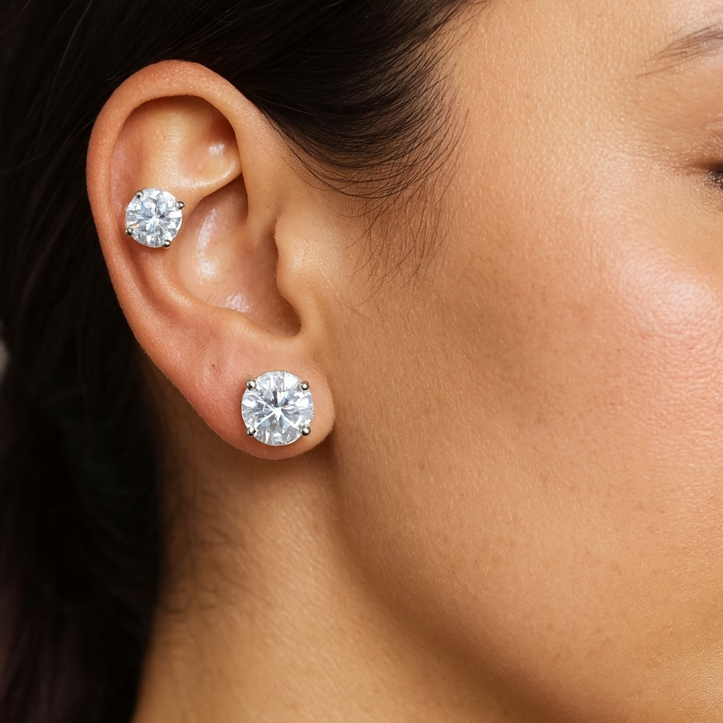 Solitaire Stud Earrings