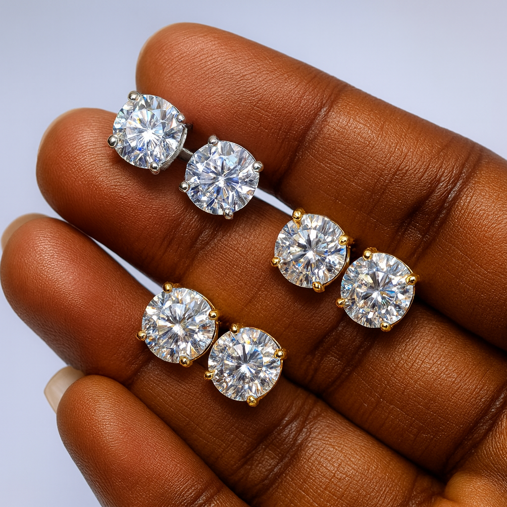 Solitaire Stud Earrings