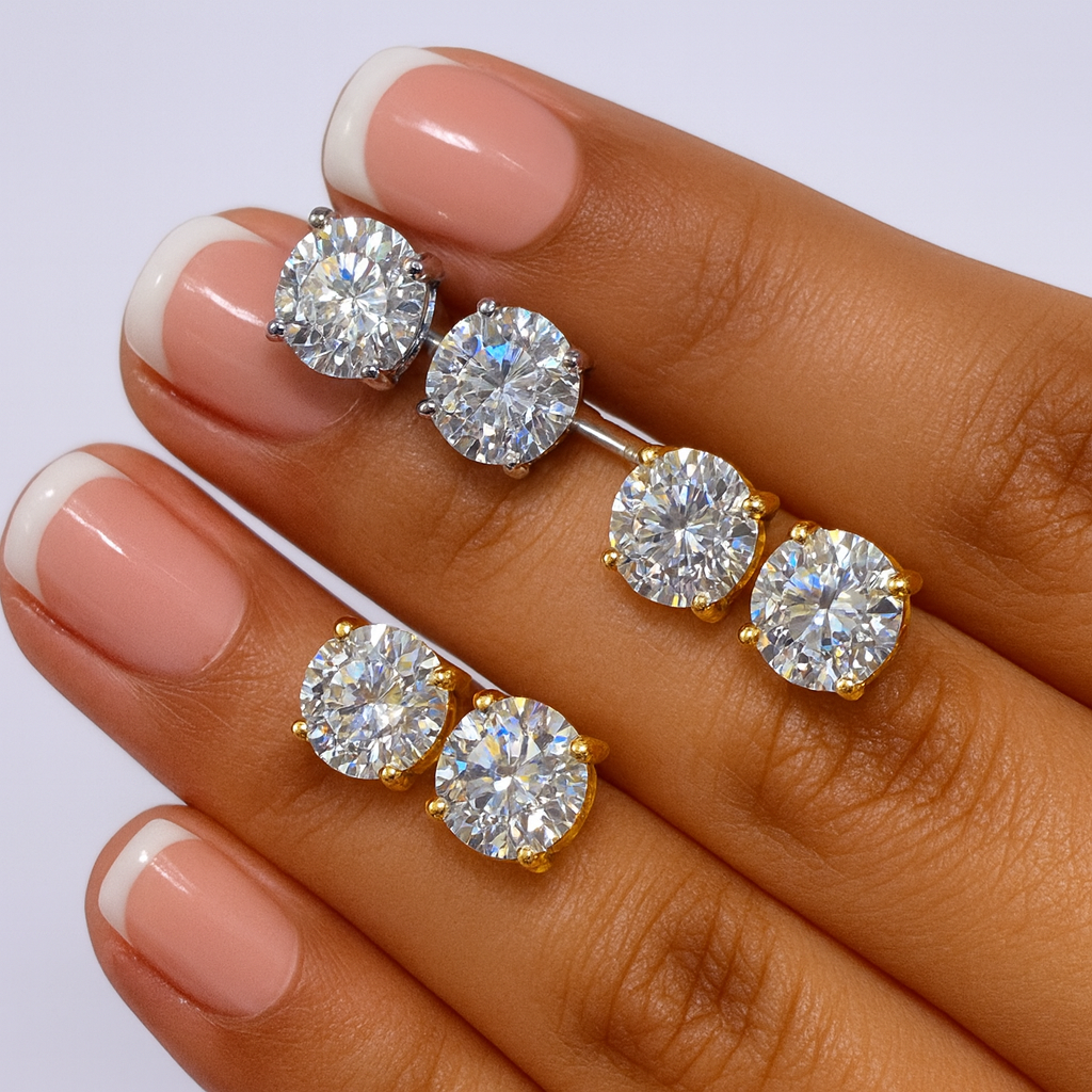 Solitaire Stud Earrings
