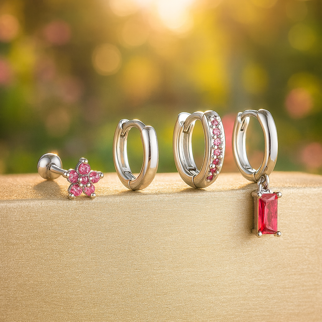 Elegant Crystal Flower Pendant Earrings