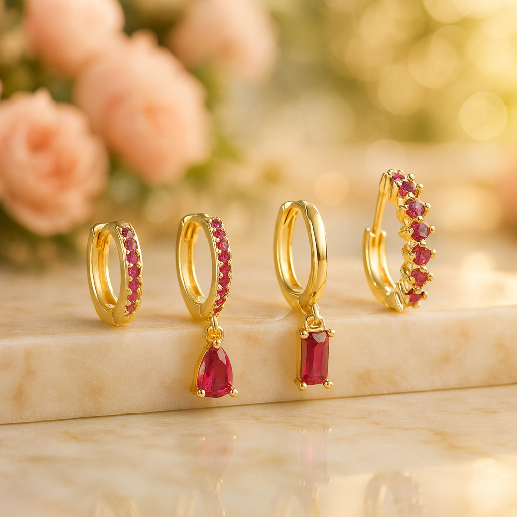 Elegant Crystal Flower Pendant Earrings