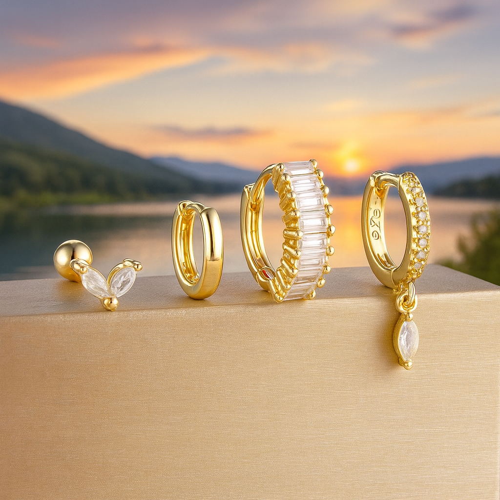 Elegant Crystal Flower Pendant Earrings