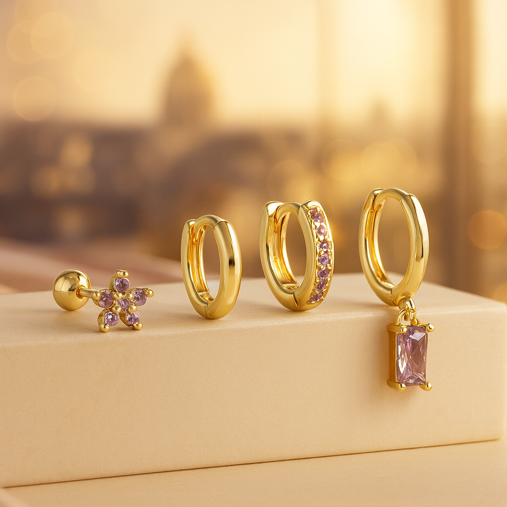 Elegant Crystal Flower Pendant Earrings