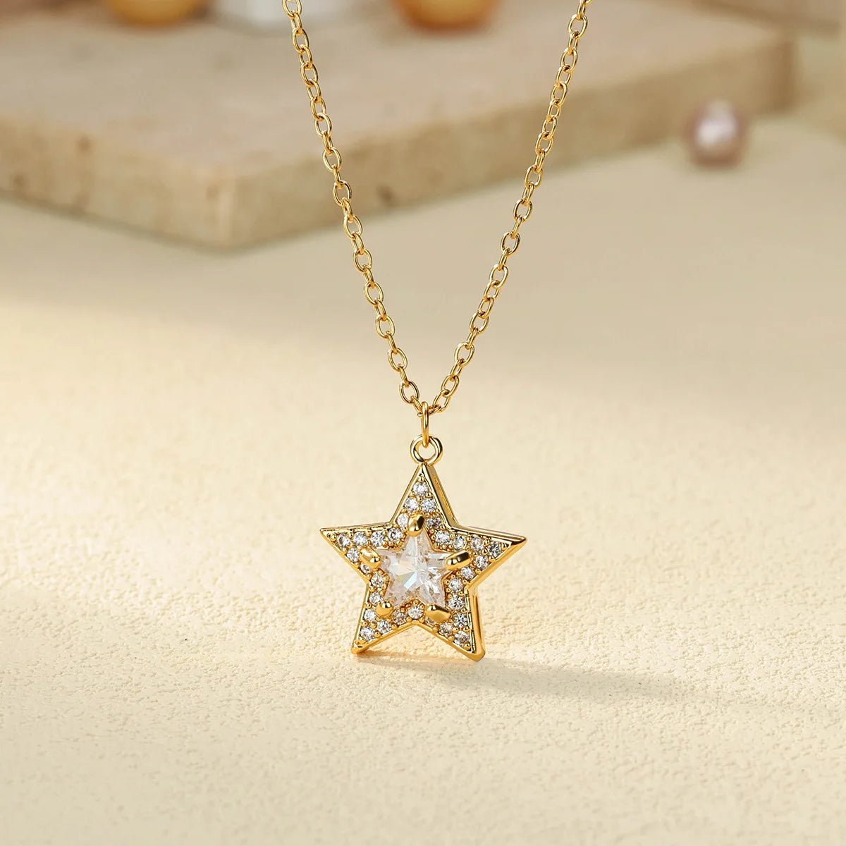 Celestial Elegance Crystal Star Necklace