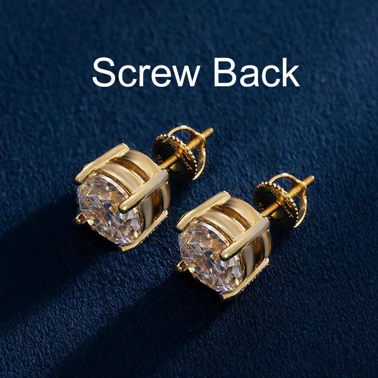 3-14MM AAAA Zircon Stud Earrings Screw/Push Back for Women Men Fashion Trend Wedding Jewelry Party Love Gift