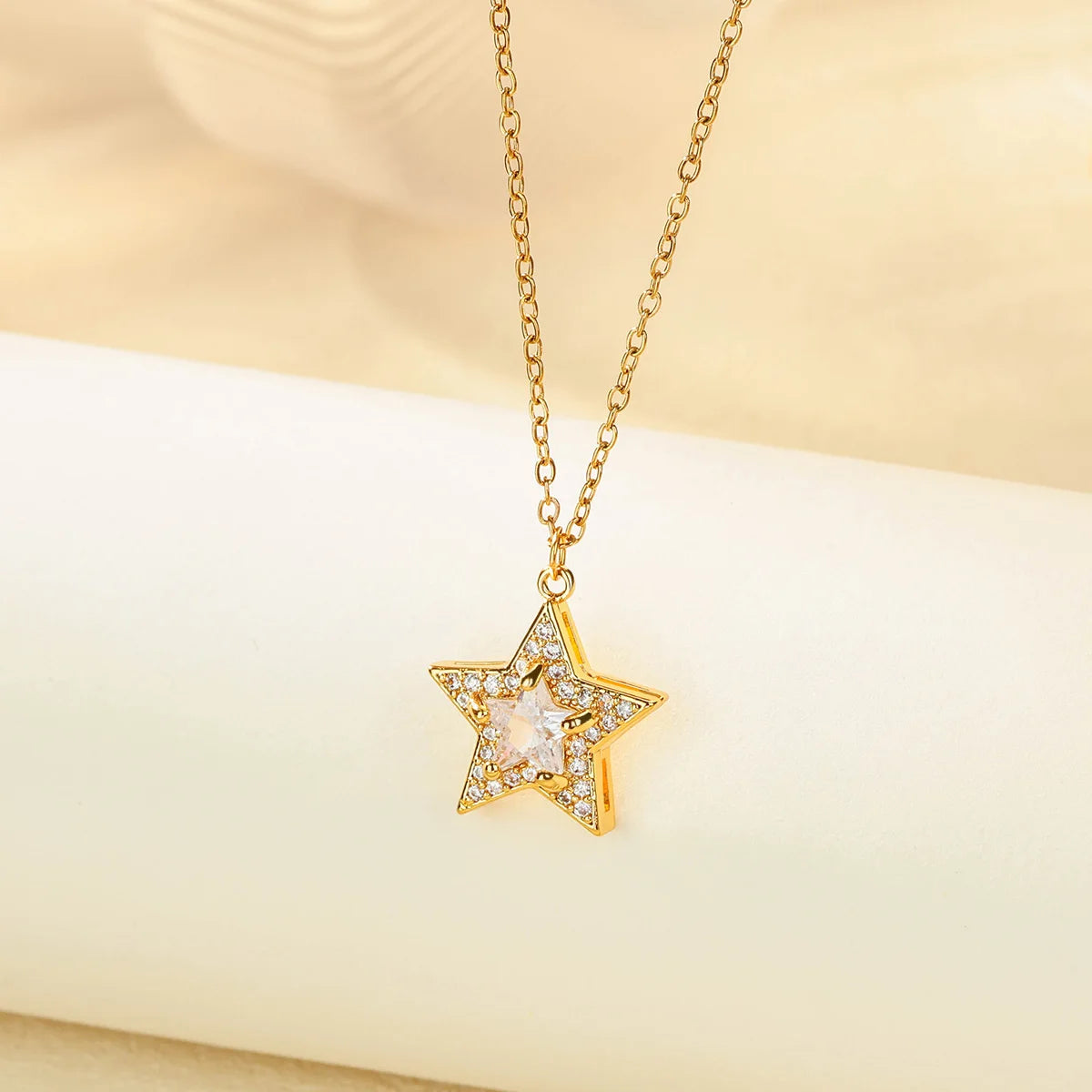 Celestial Elegance Crystal Star Necklace