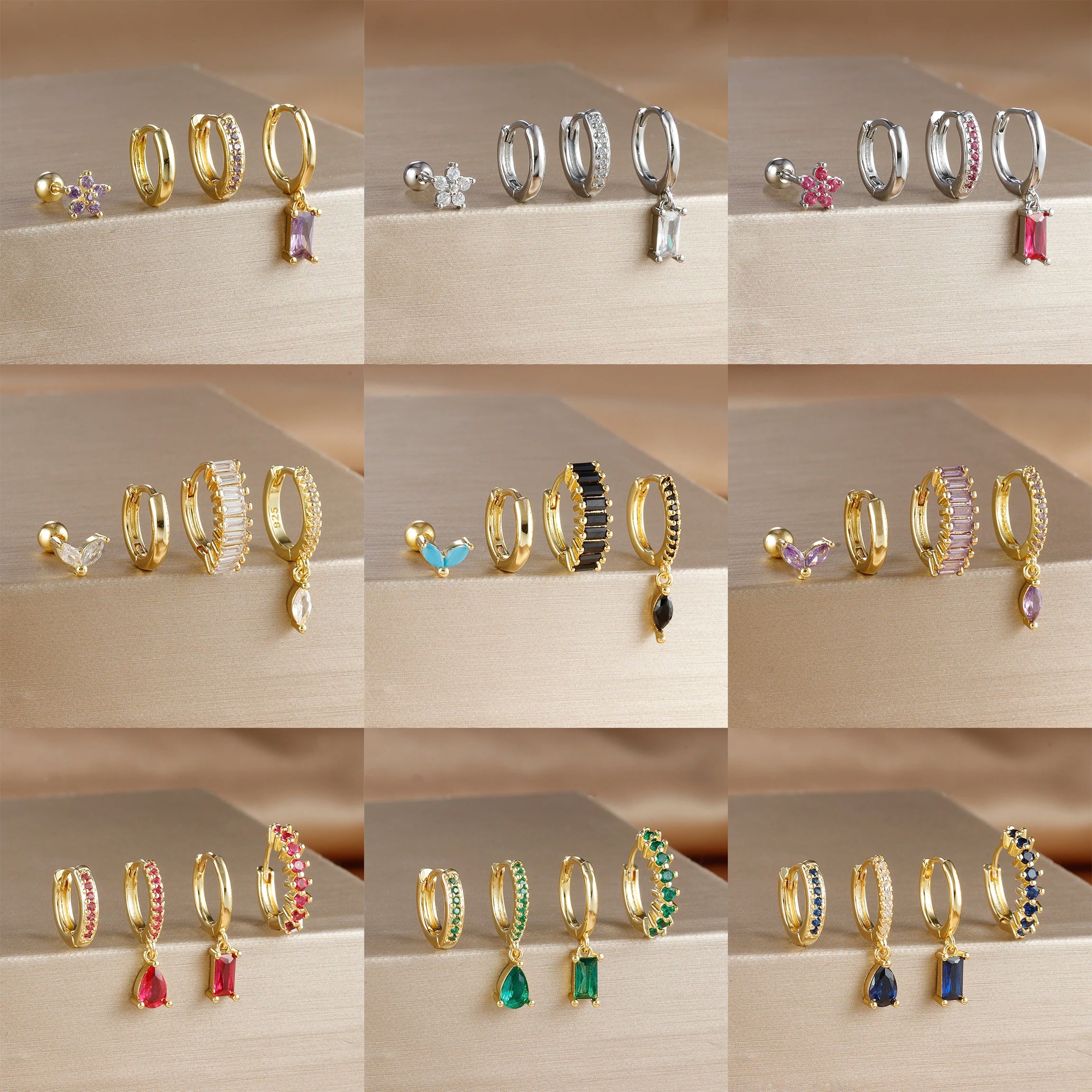 Elegant Crystal Flower Pendant Earrings