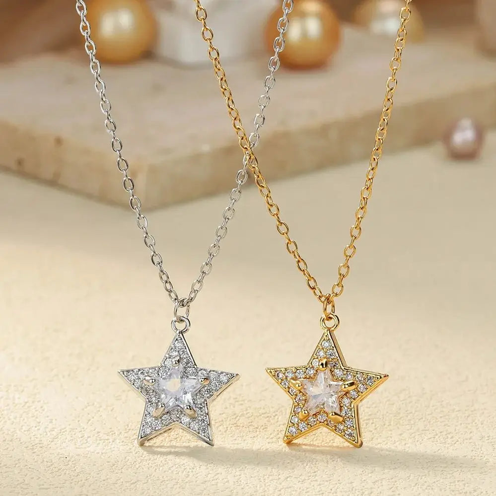 Celestial Elegance Crystal Star Necklace