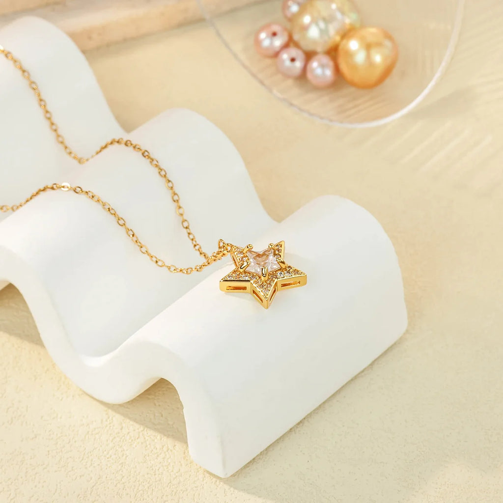Celestial Elegance Crystal Star Necklace