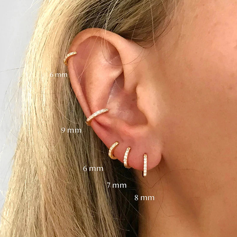 Minimalist Sparkle Hoop Earrings