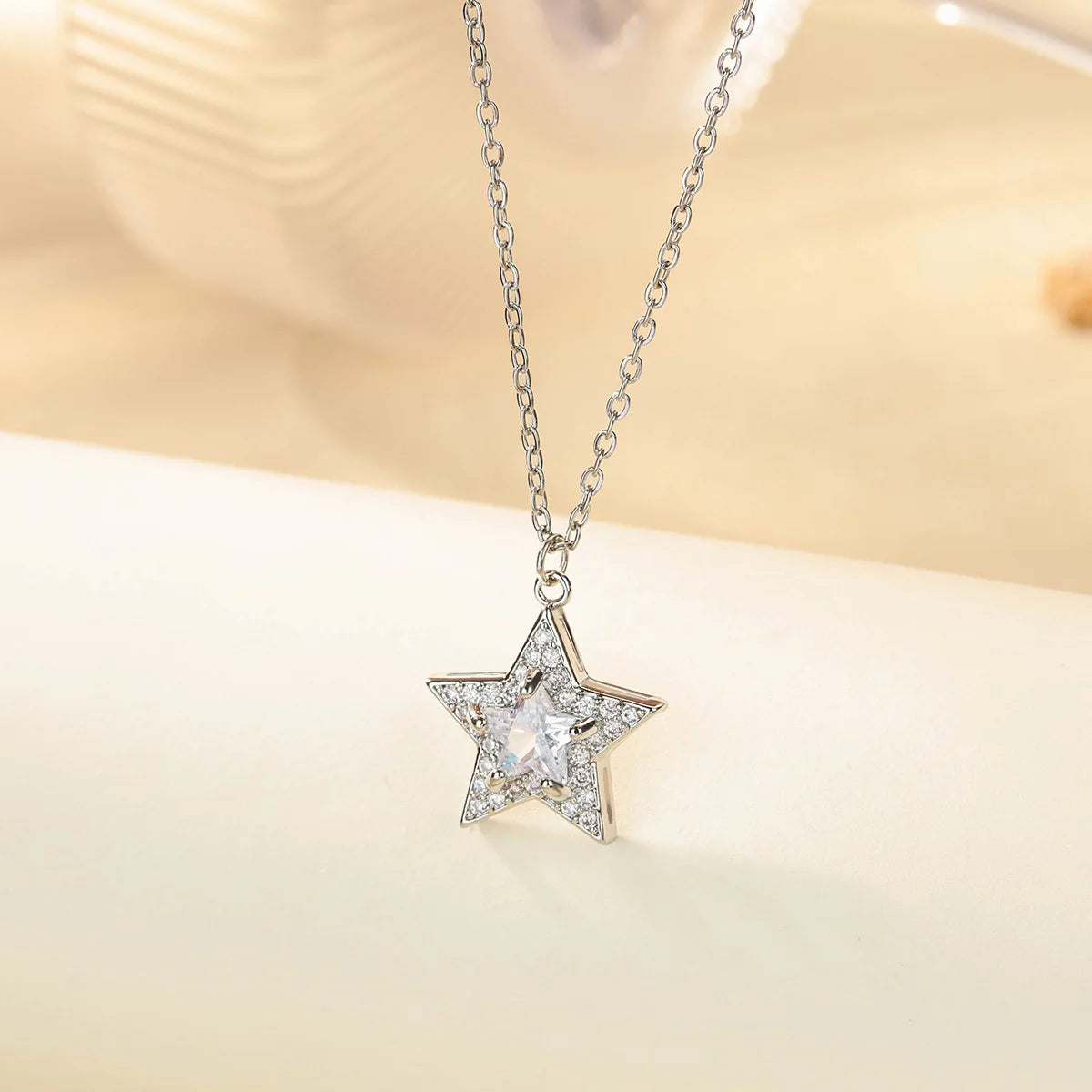 Celestial Elegance Crystal Star Necklace