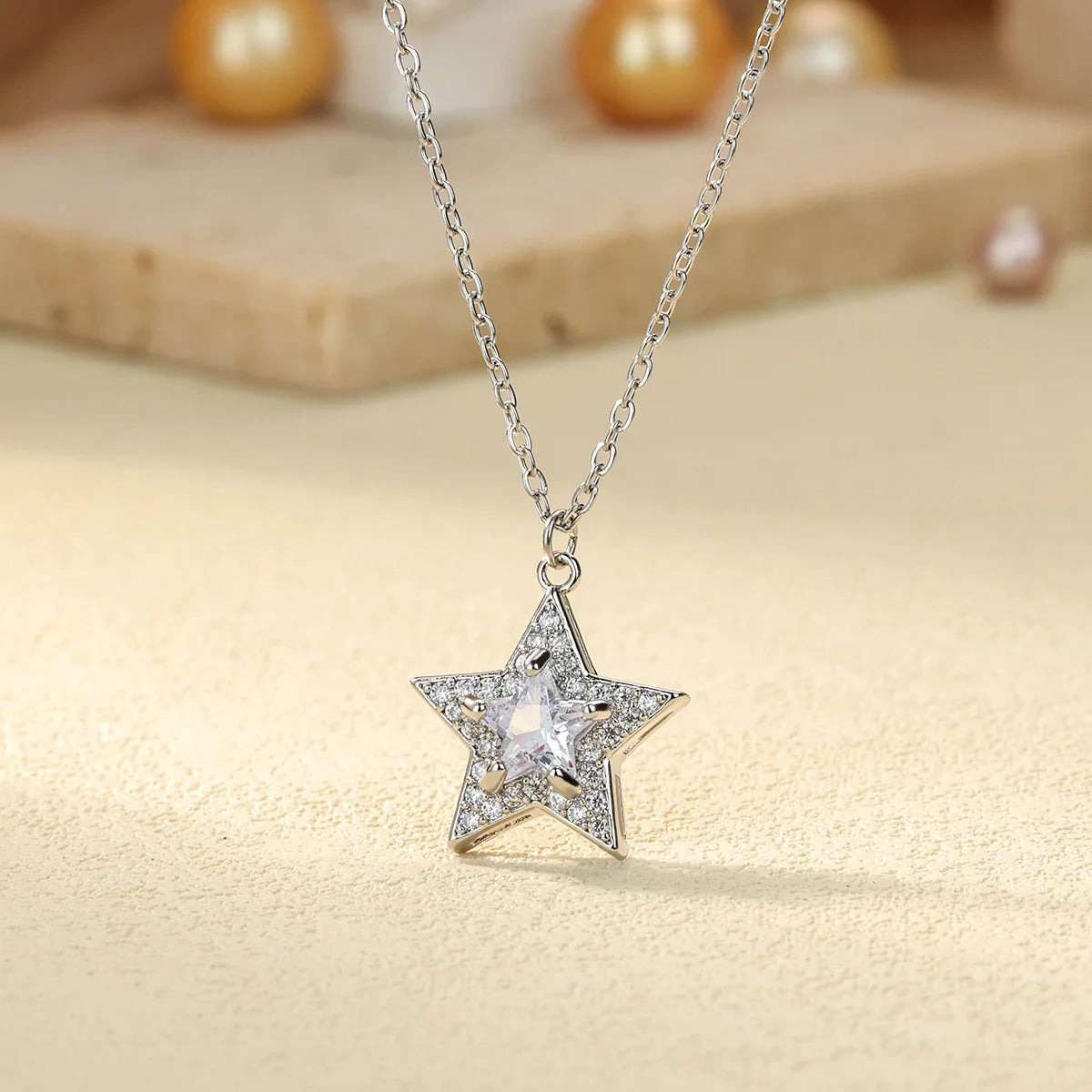 Celestial Elegance Crystal Star Necklace